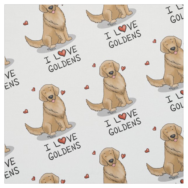 Tela Amo los Goldens - Amo a los Golden Retrivers (Retal)