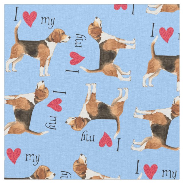 Tela Amo mi Beagle (De cerca)