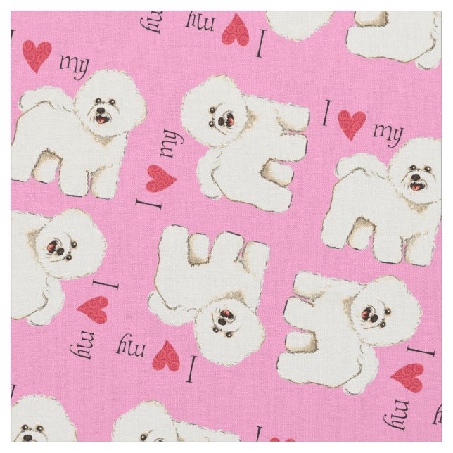 Tela Amo mi Bichon (De cerca)