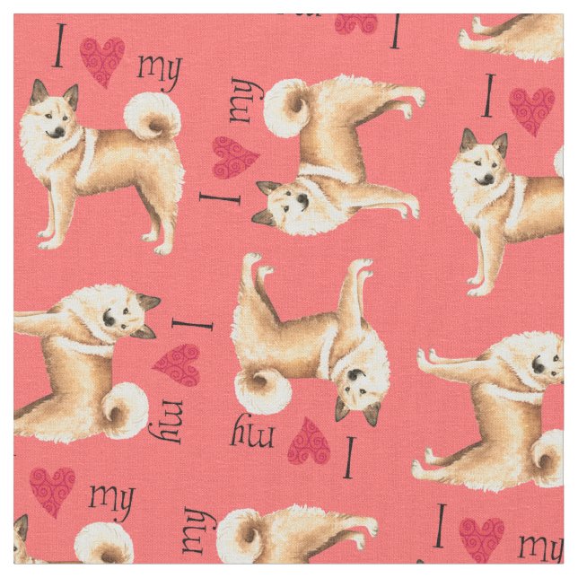 Tela Amo mi Buhund noruego (De cerca)