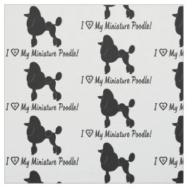 Tela Amo mi caniche miniatura con el corazón y las