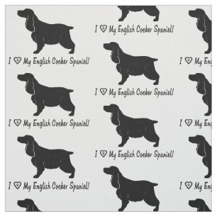 Tela Amo mi cocker spaniel inglés con la impresión de