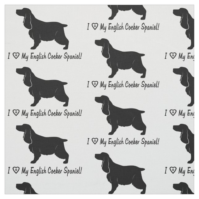 Tela Amo mi cocker spaniel inglés con la impresión de (Retal)