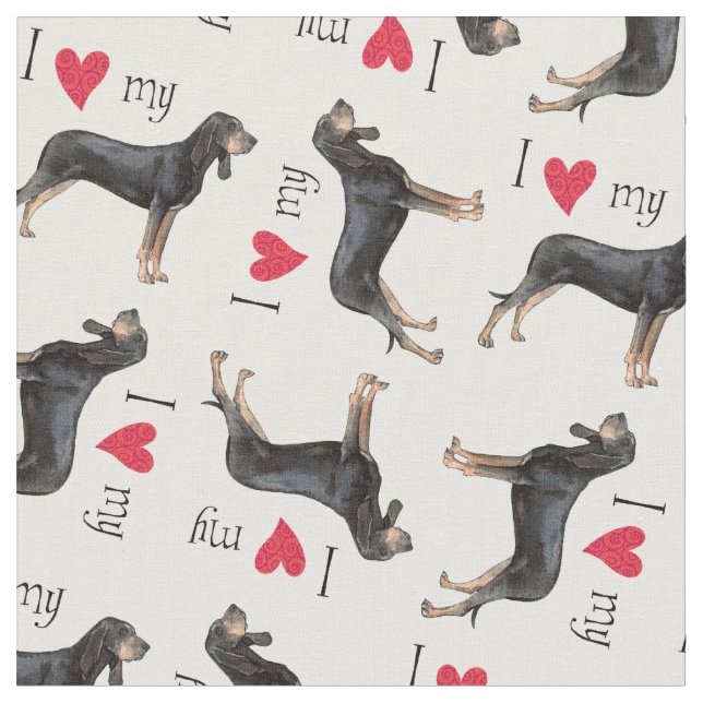 Tela Amo mi negro y bronceo el Coonhound (De cerca)