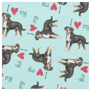 Tela Amo mi perro de la montaña de Entlebucher