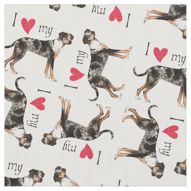 Tela Amo mi perro del leopardo de Catahoula (De cerca)
