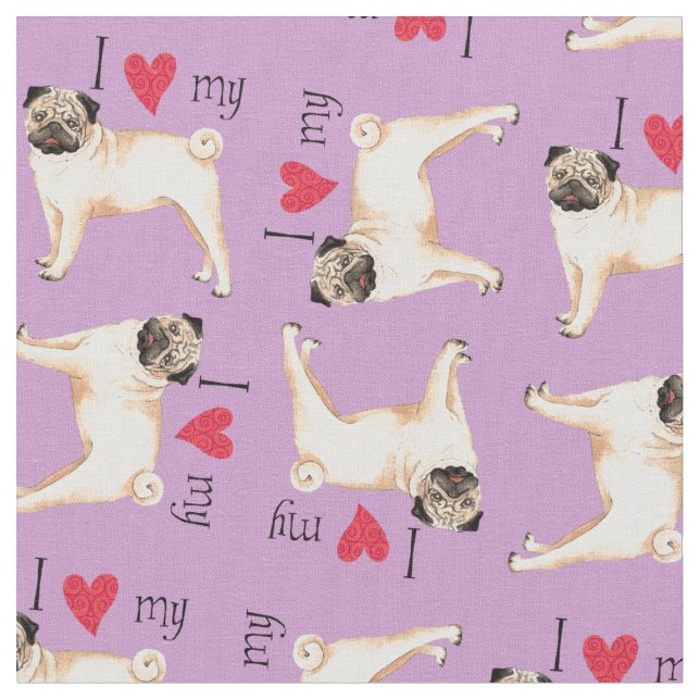 Tela Amo mi Pug (De cerca)