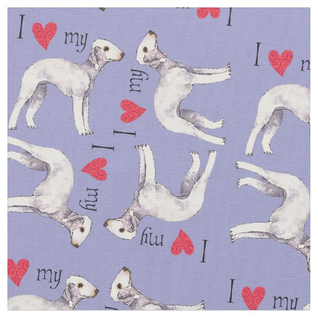 Tela Amo mi Terrier Bedlington (De cerca)