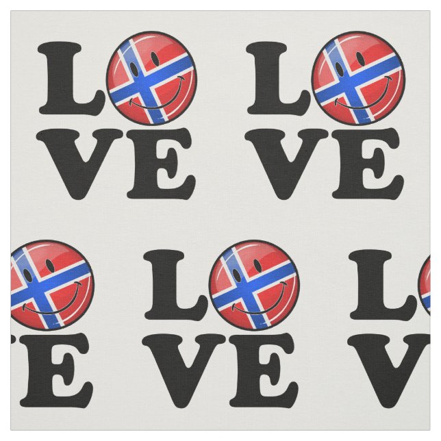 Tela Amo Noruega Bandera sonriente (Retal)
