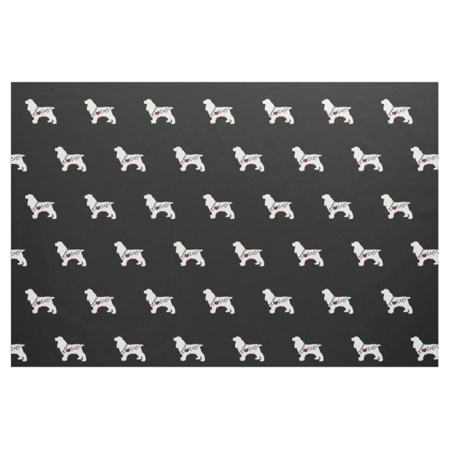 Tela Amor de cocker spaniel ("Cuarto gordo" (fat quarter))