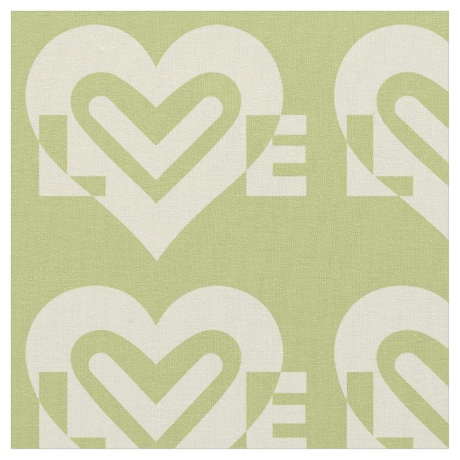 Tela Amor en verde sabio (De cerca)