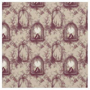 Tela Amor Gótico San Valentín Borgoña Toile De Jouy 