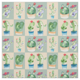 Tela amor por cactus - acuarela,