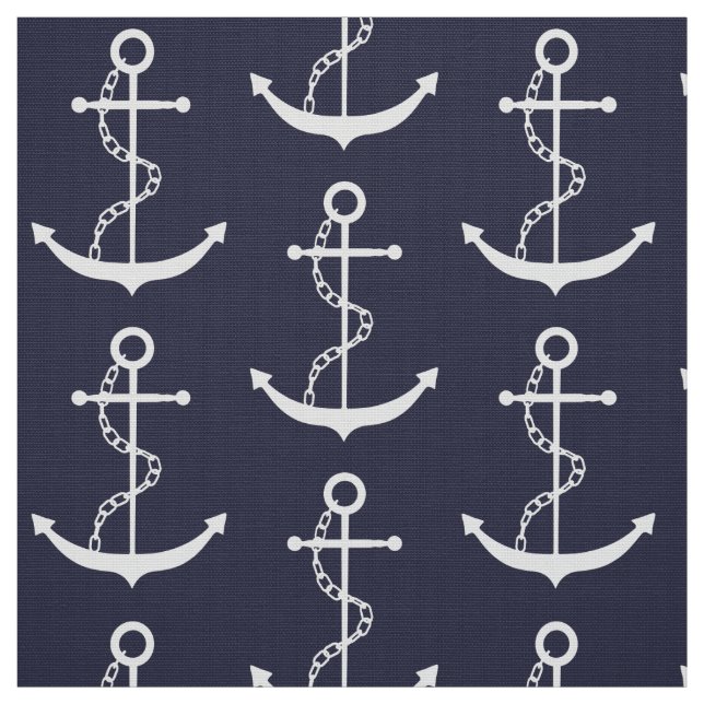 Tela Anchor Nautical Naval Blue (Retal)