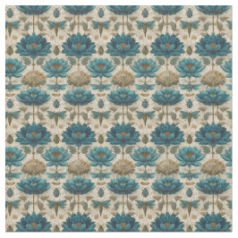 Tela Ancient Egypt Toile de Jouy Green Floral Pattern