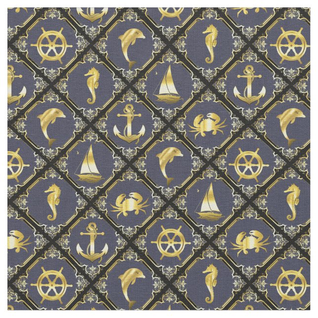 Tela anclaje/velero/rueda/faro/delfín (De cerca)