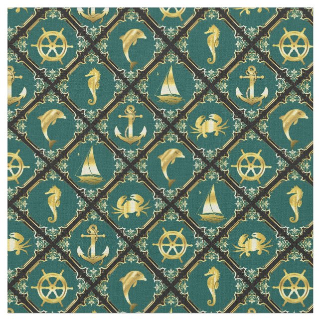 Tela anclaje/velero/rueda/faro/delfín (De cerca)