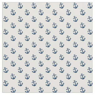 Tela Anclas náuticas azules