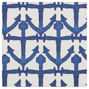 Tela Anclas náuticas pintadas acuarela fresca