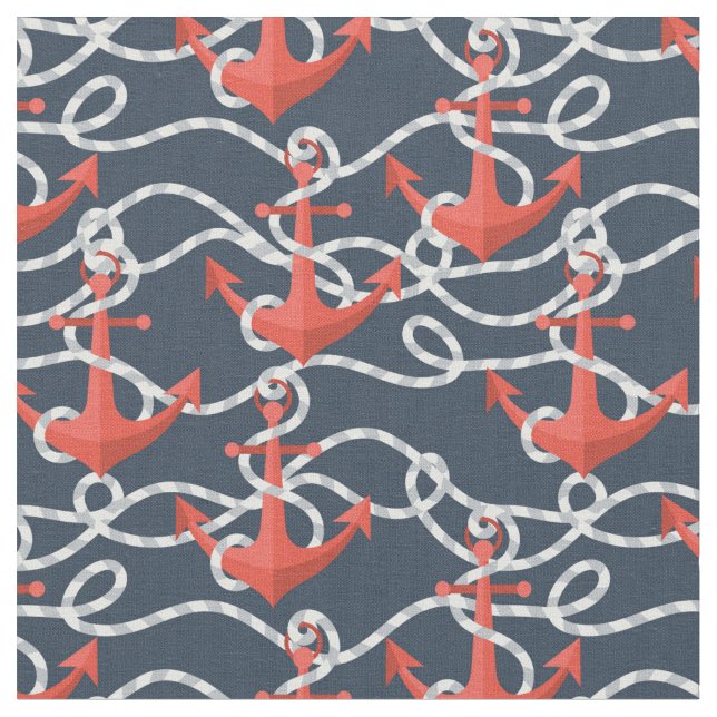Tela Anclas y modelo náuticos de la cuerda (De cerca)