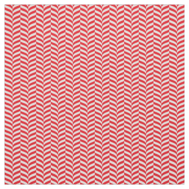 Tela andy Cane Twist Geometric Red & Cream Chevron (Retal)