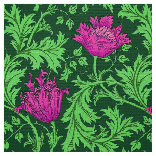 Tela Anémona de William Morris, verde esmeralda y
