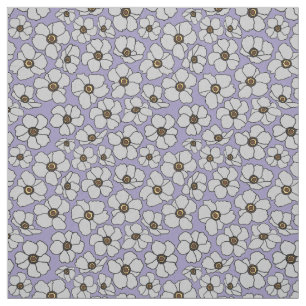Tela Anémonas de viento blancas sobre lavanda