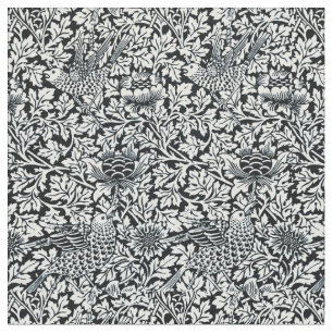 Tela Anenoma de aves del patrón floral William Morris