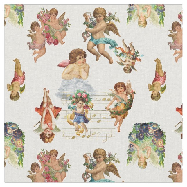 Tela angel cherub antiguo victoriano celestial (De cerca)