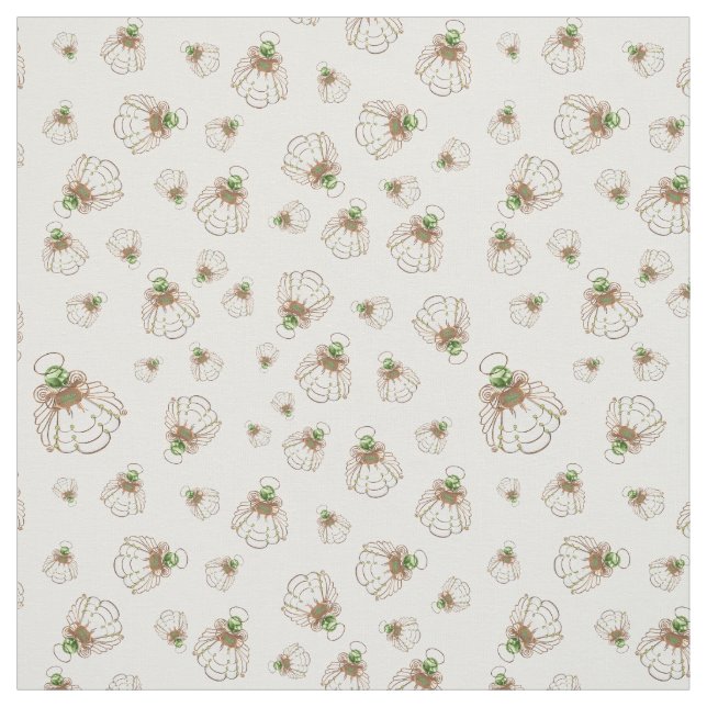 Tela Ángel de bronce del navidad del modelo inconsútil (Retal)