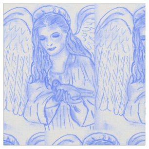 Tela Ángel pacífico en azul