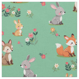 Tela Animal Cute Woodland