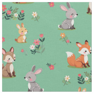 Tela Animal Cute Woodland