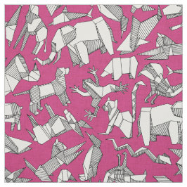 Tela animal origami ditsy rosa