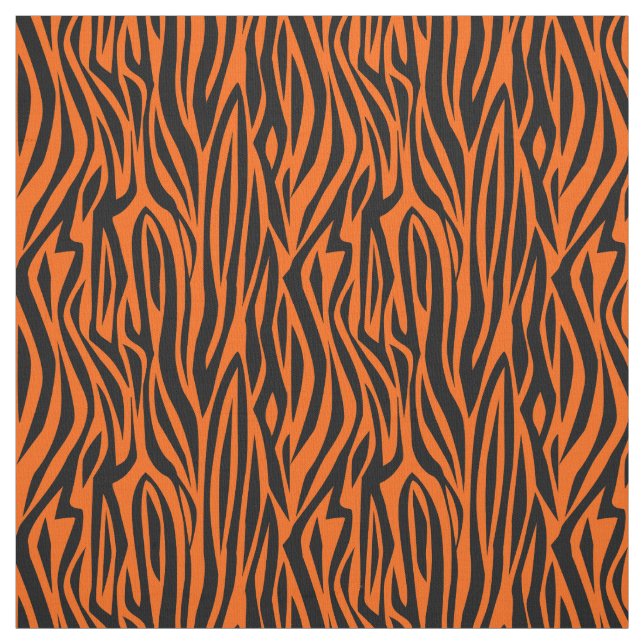 Tela animal print tiger stripes wild orange (Retal)