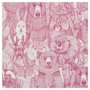 Tela animales canadeses cerezo perla