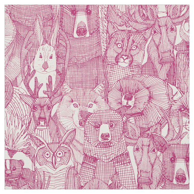 Tela animales canadeses cerezo perla (Retal)