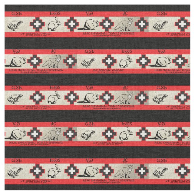 Tela Animales cherokees 2 (De cerca)