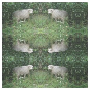 Tela Animales con estampado de carne de ovino blanco bl