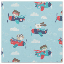 Animales curados en aviones en azul claro