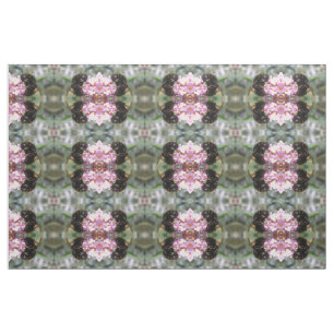 Tela Animales de abejorro y flores rosadas ocupados