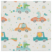 Animales de la jungla en coches con blanco