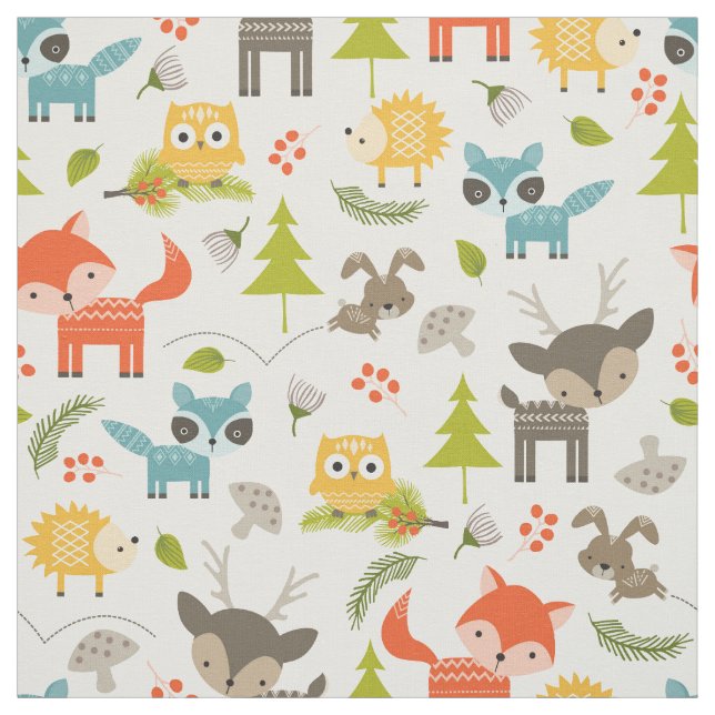 Tela Animales de Woodland Cute Nursery (Retal)