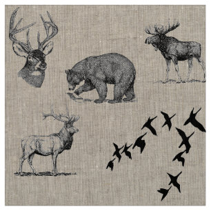 Tela Animales del bosque de la colección de la cabina
