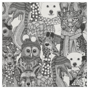 Tela animales festivos negros