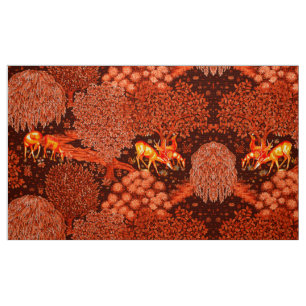 Tela ANIMALES FORESTALES, HECHOS POR UNA Flora Roja ROJ