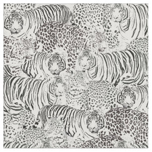 Tela Animales modernos de leopardo blanco negro