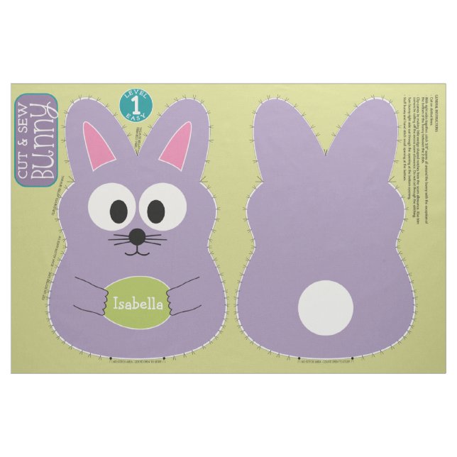 Tela Animales rellenos de conejito de Pascua personaliz ("Cuarto gordo" (fat quarter))