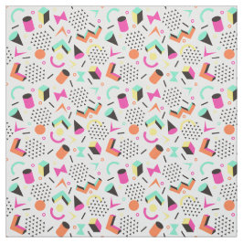 Tela Años 80 intrépidos Squiggly geométricos planos del