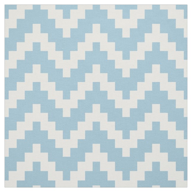 Tela Antecedentes azules del bebé zigzag blanco Ikat y  (Retal)